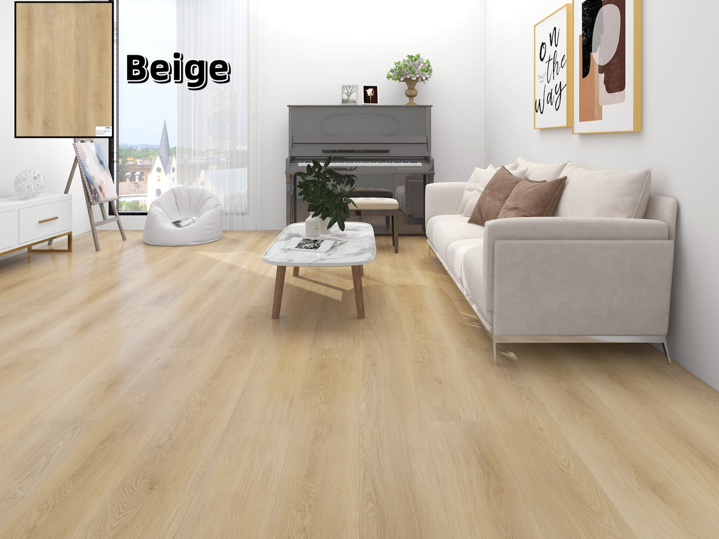 Beige Wooden Floor Board (Free Installation)