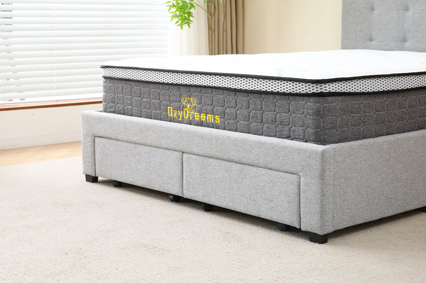 Tiffany Bed with Drawers and 30cm Bamboo Pillow Top Mattress