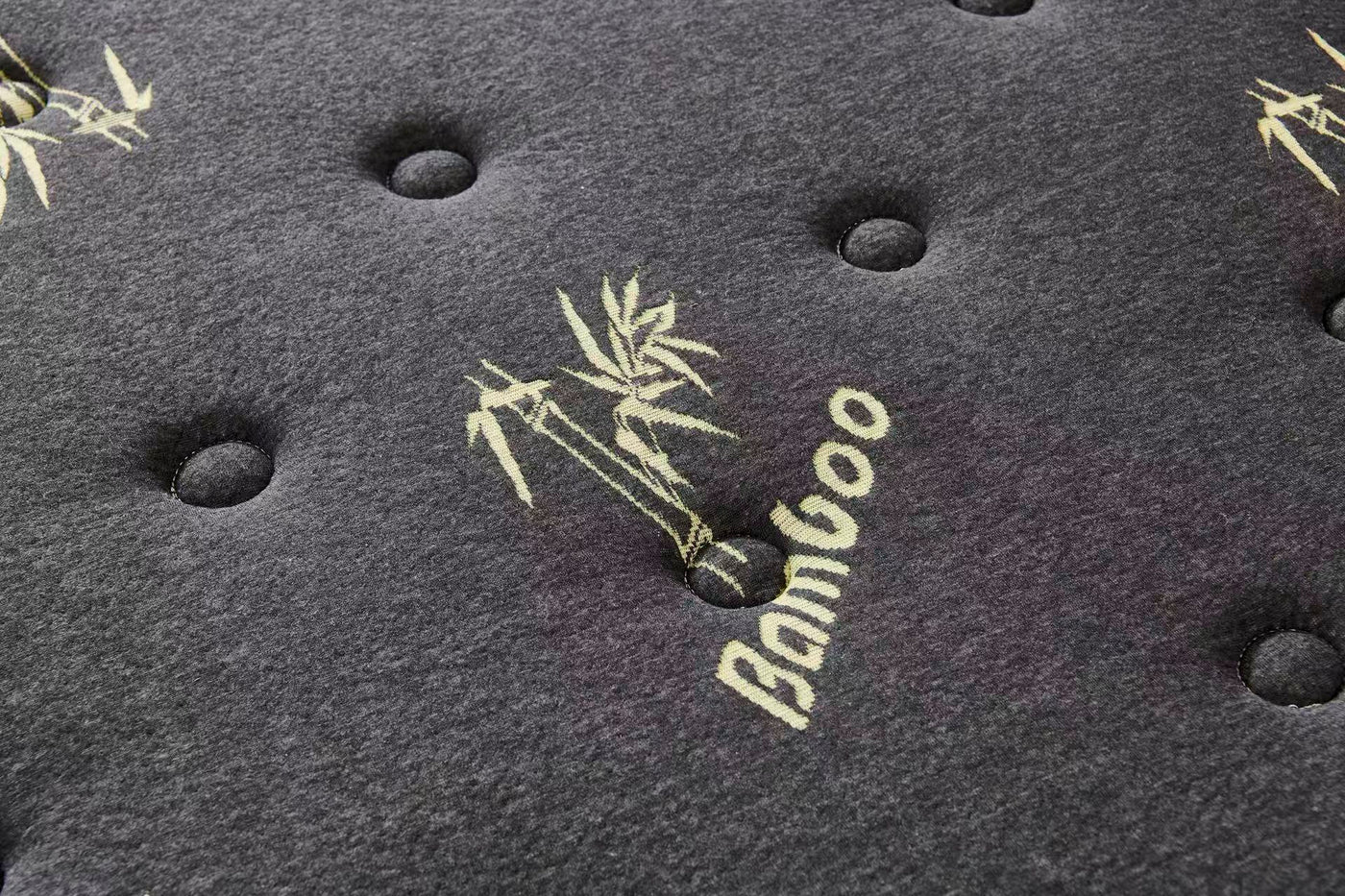 Modern leather bed frame + Charcoal 20cm bamboo mattress