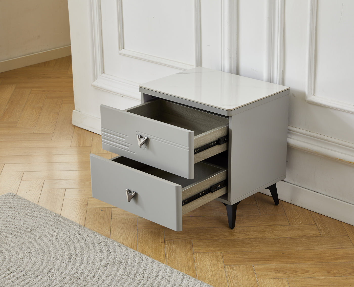 Luna Stone Top Bedside Table
