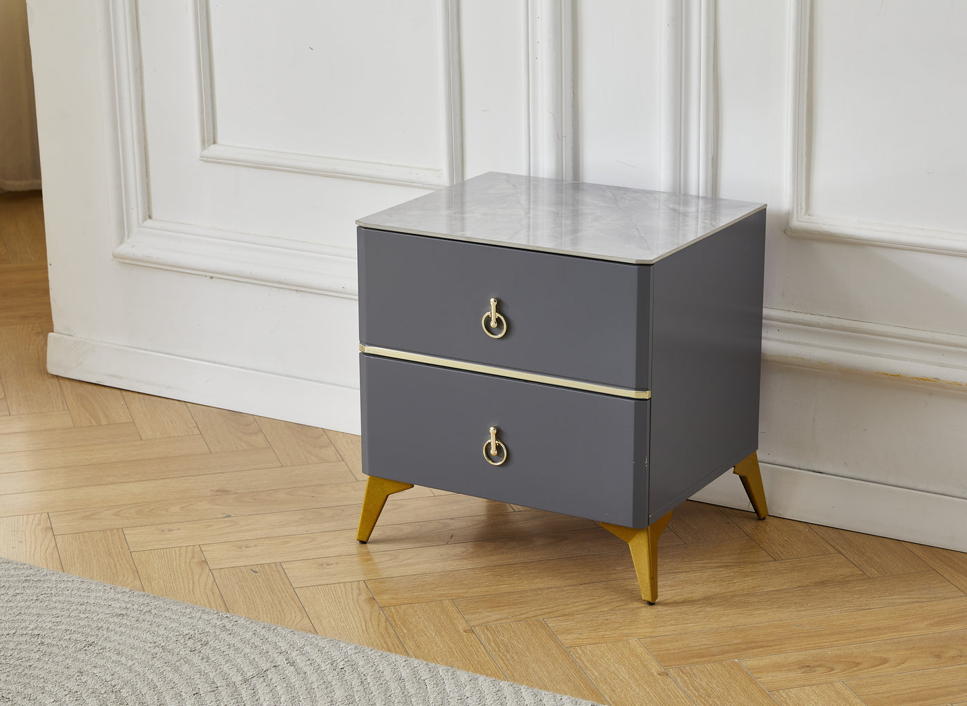Royale Luxe Stone Top Bedside Table