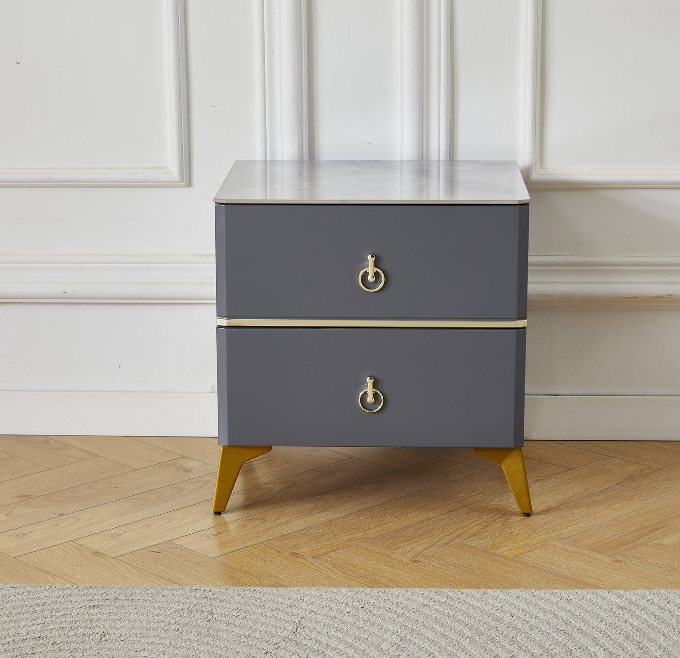 Royale Luxe Stone Top Bedside Table