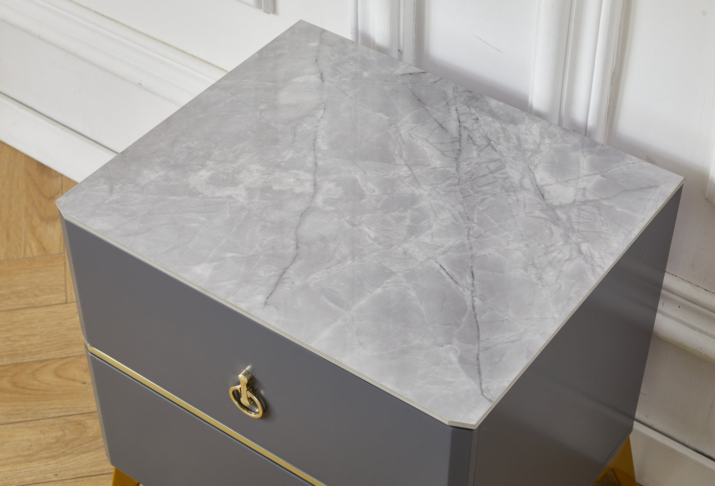 Royale Luxe Stone Top Bedside Table