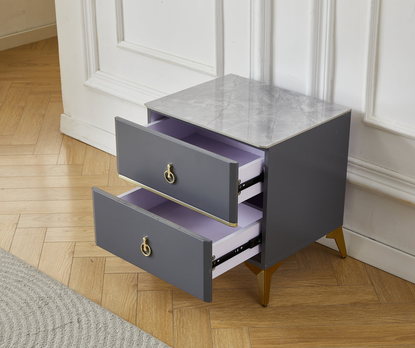 Royale Luxe Stone Top Bedside Table