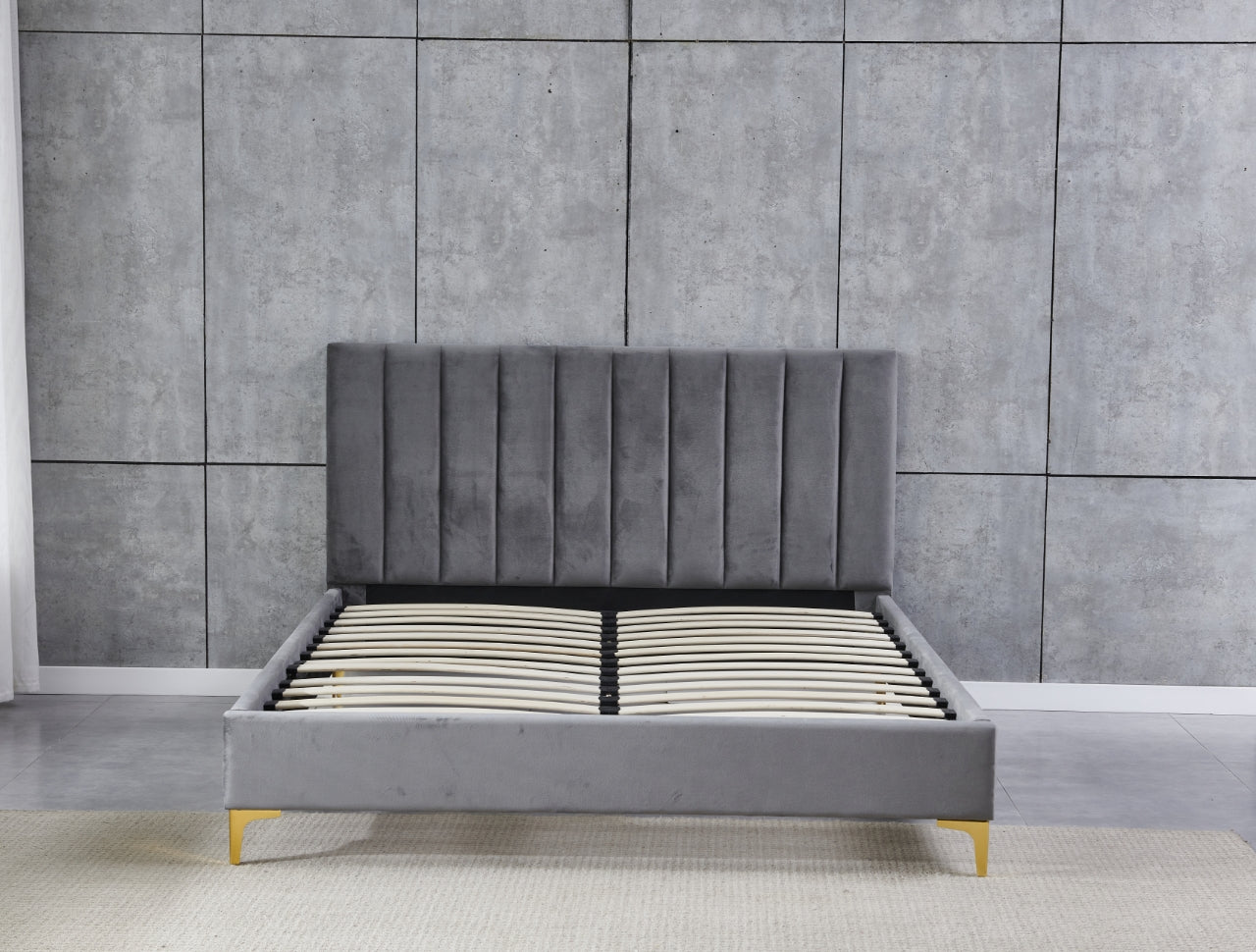 Grey Channel Bed Frame