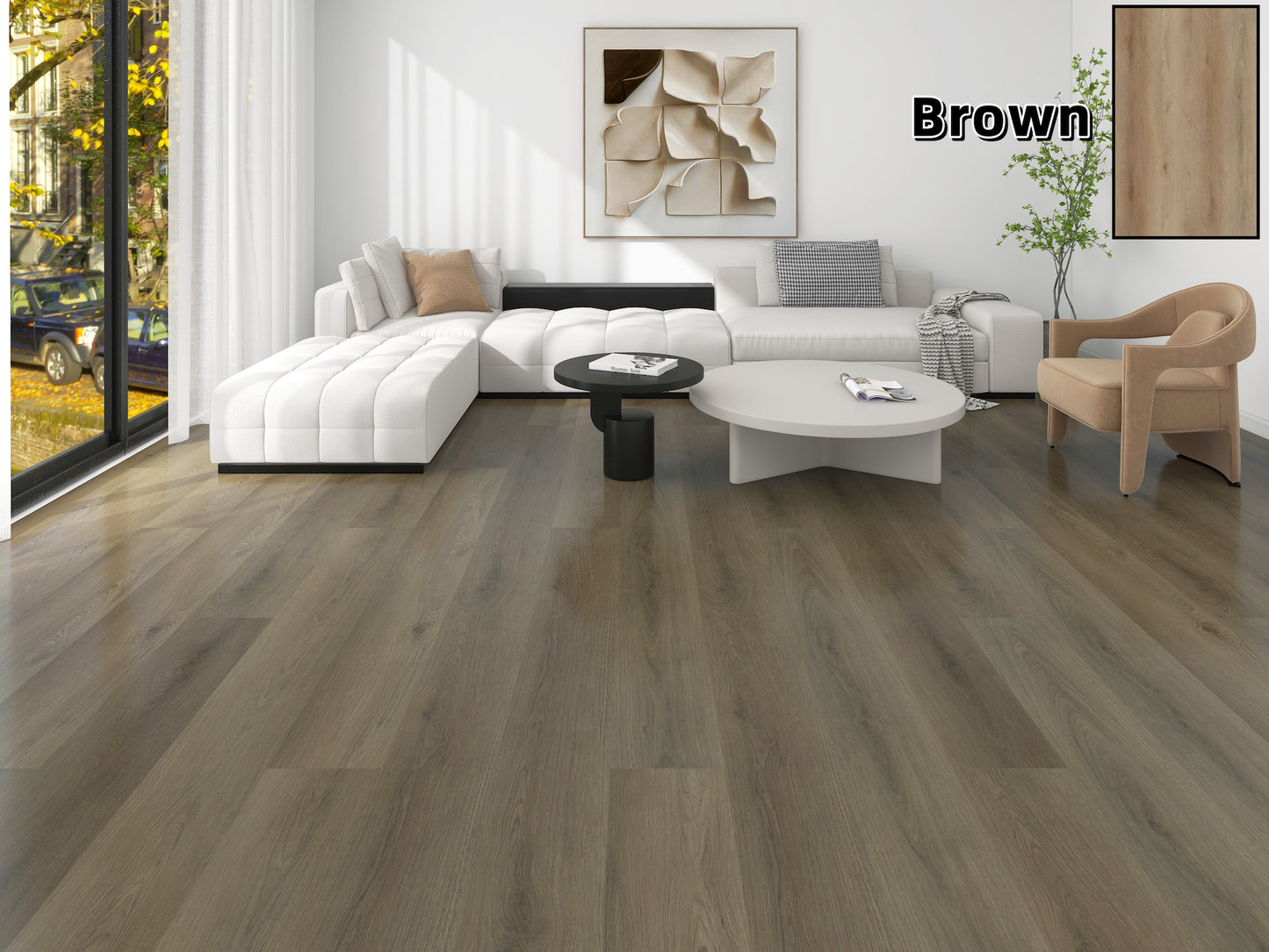 Brown Wooden Floor Board (Free Installation)