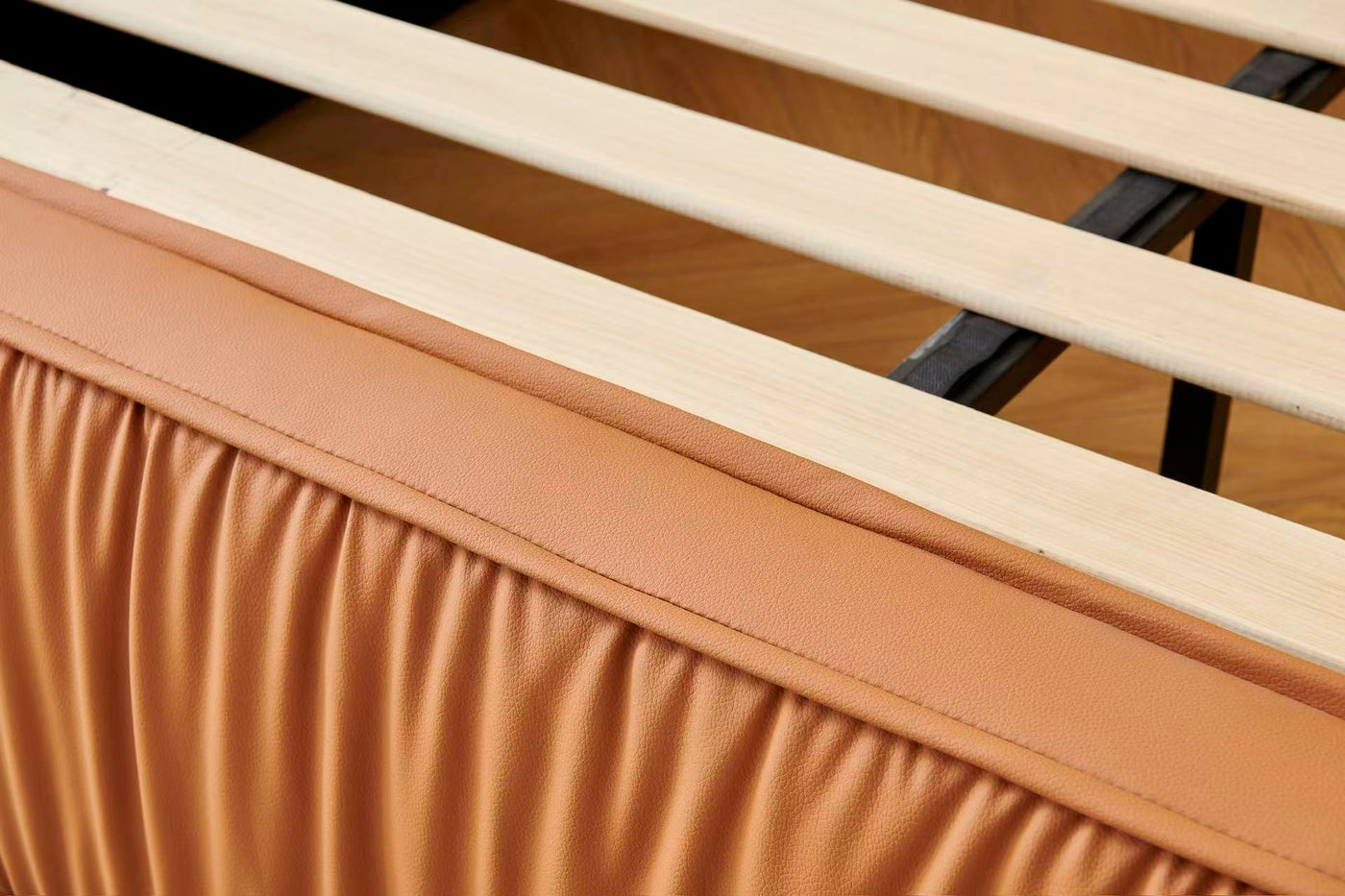Leather Tiffany Pleat Bed Frame