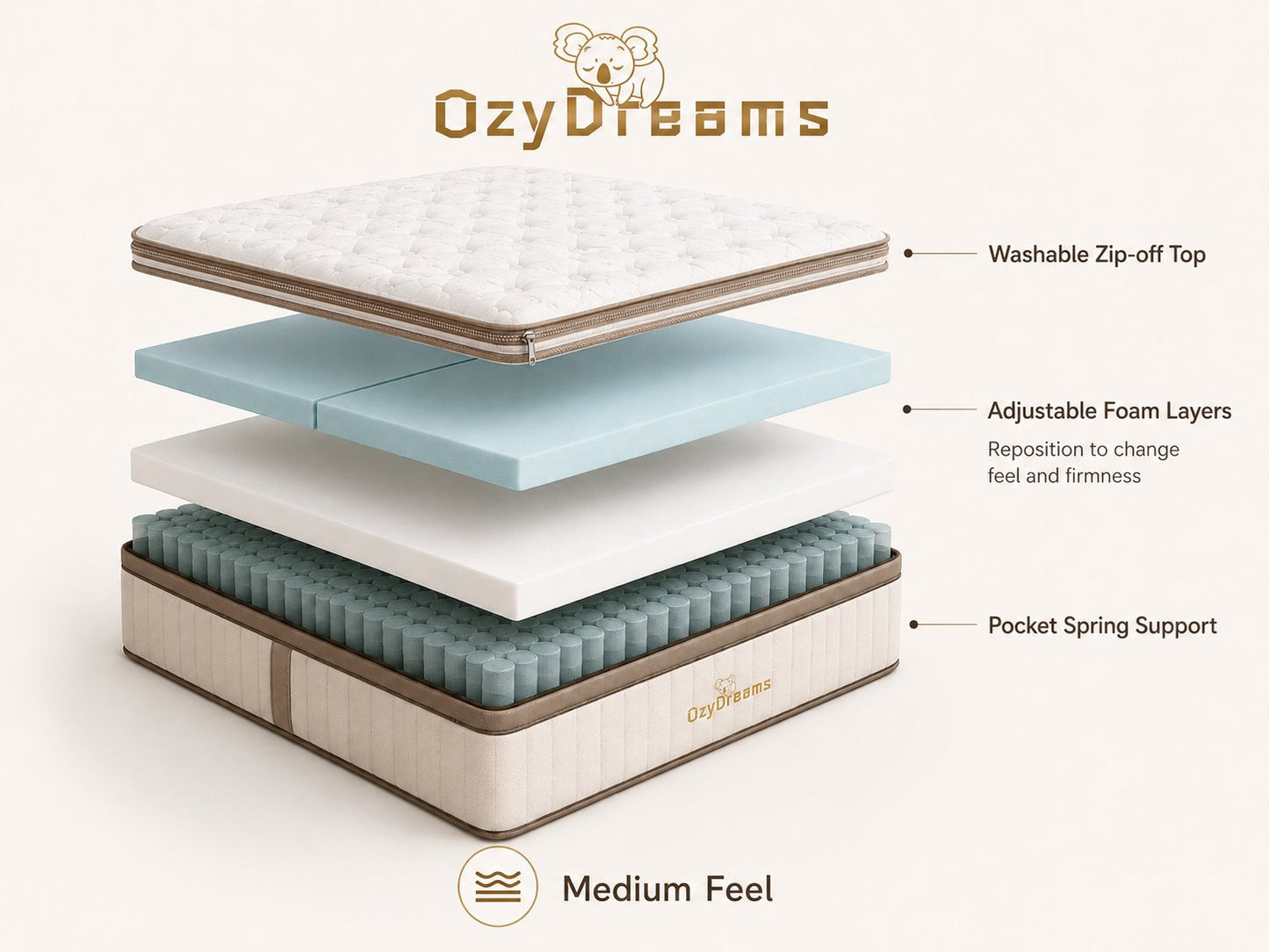 Adjustable Pocket Spring Mattress – Medium Feel