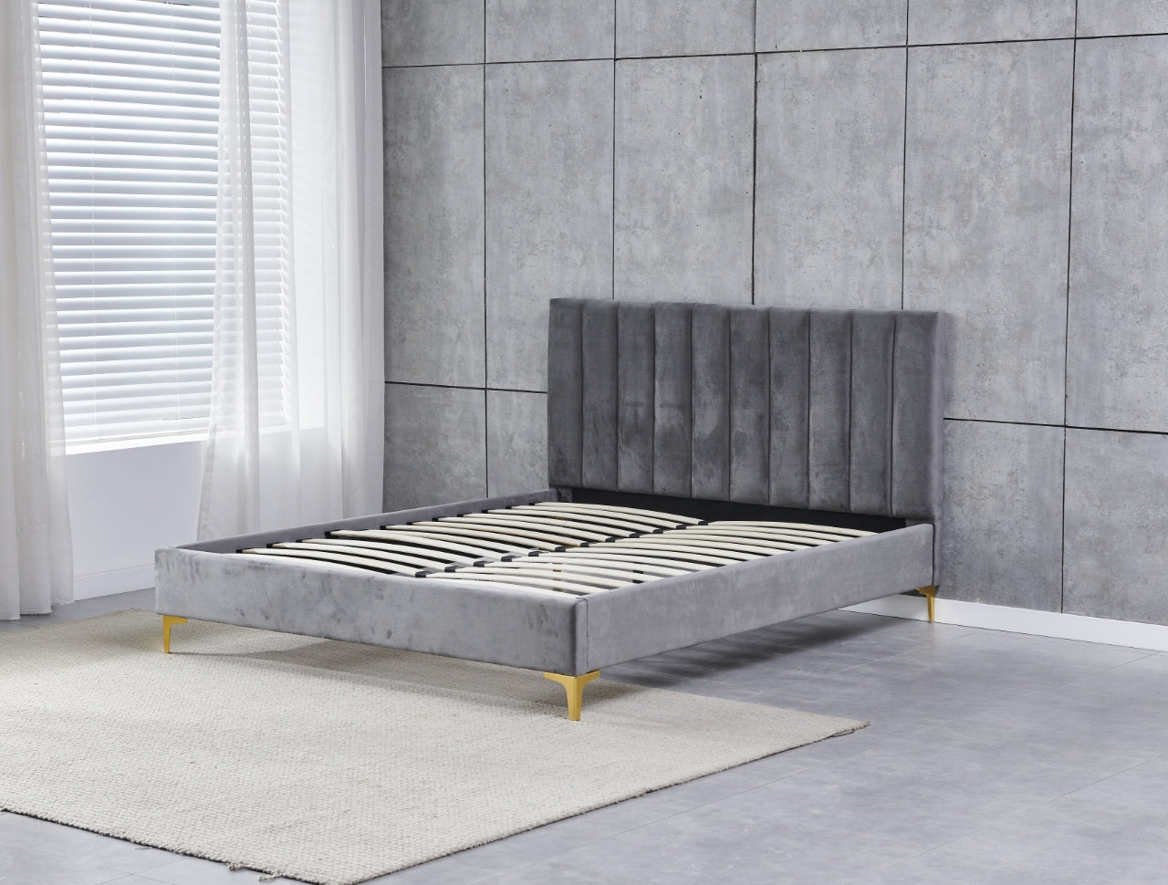 Grey Channel Bed Frame