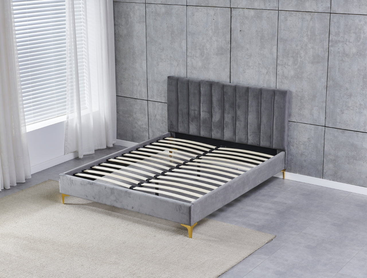 Grey Channel Bed Frame