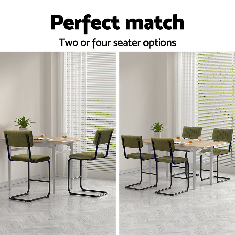 2x Bar Stools Velvet Chairs Green – product image 6