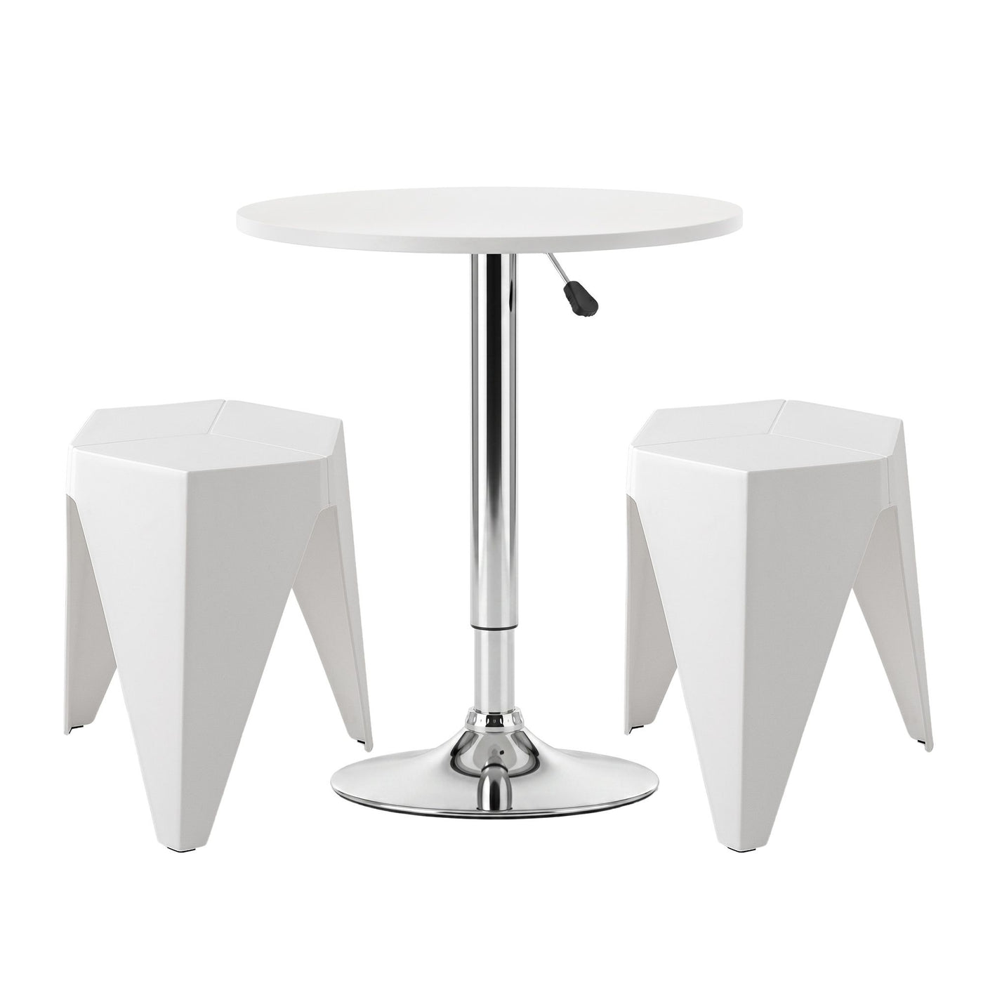Bar Stools and Table Set 3PCS Dining Desk Kitchen Chairs Cafe Pub White – product image 1