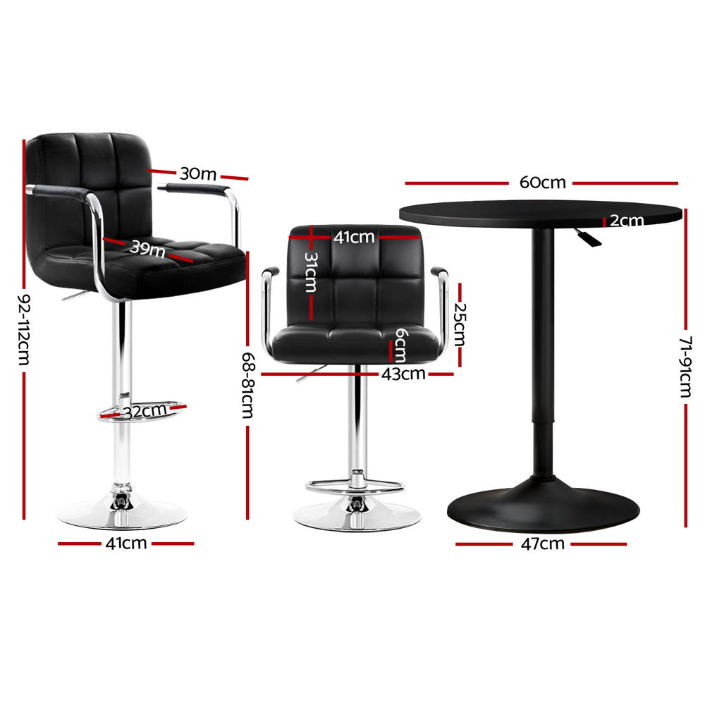 Bar Table and Stools Set Dining Desk Kitchen Chairs Cafe Pub – product image 2