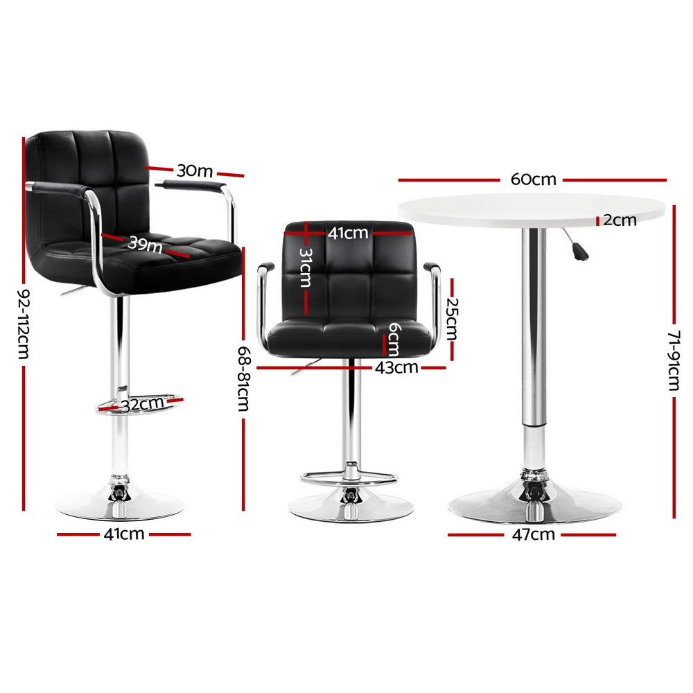 Bar Table and Stools Set Dining Desk Kitchen Chairs Cafe Pub – product image 2