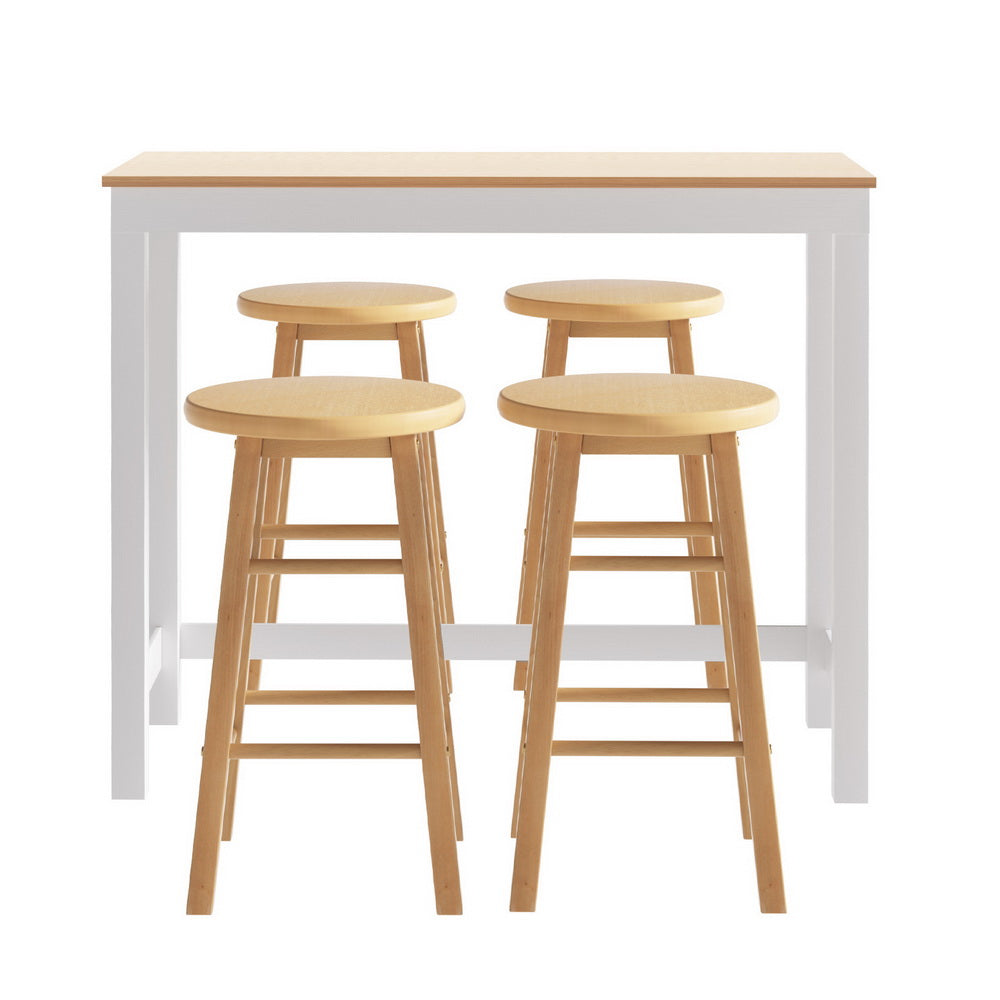 Bar Table and Stools Set Dining Desk Kitchen Chairs Cafe Pub – product image 4