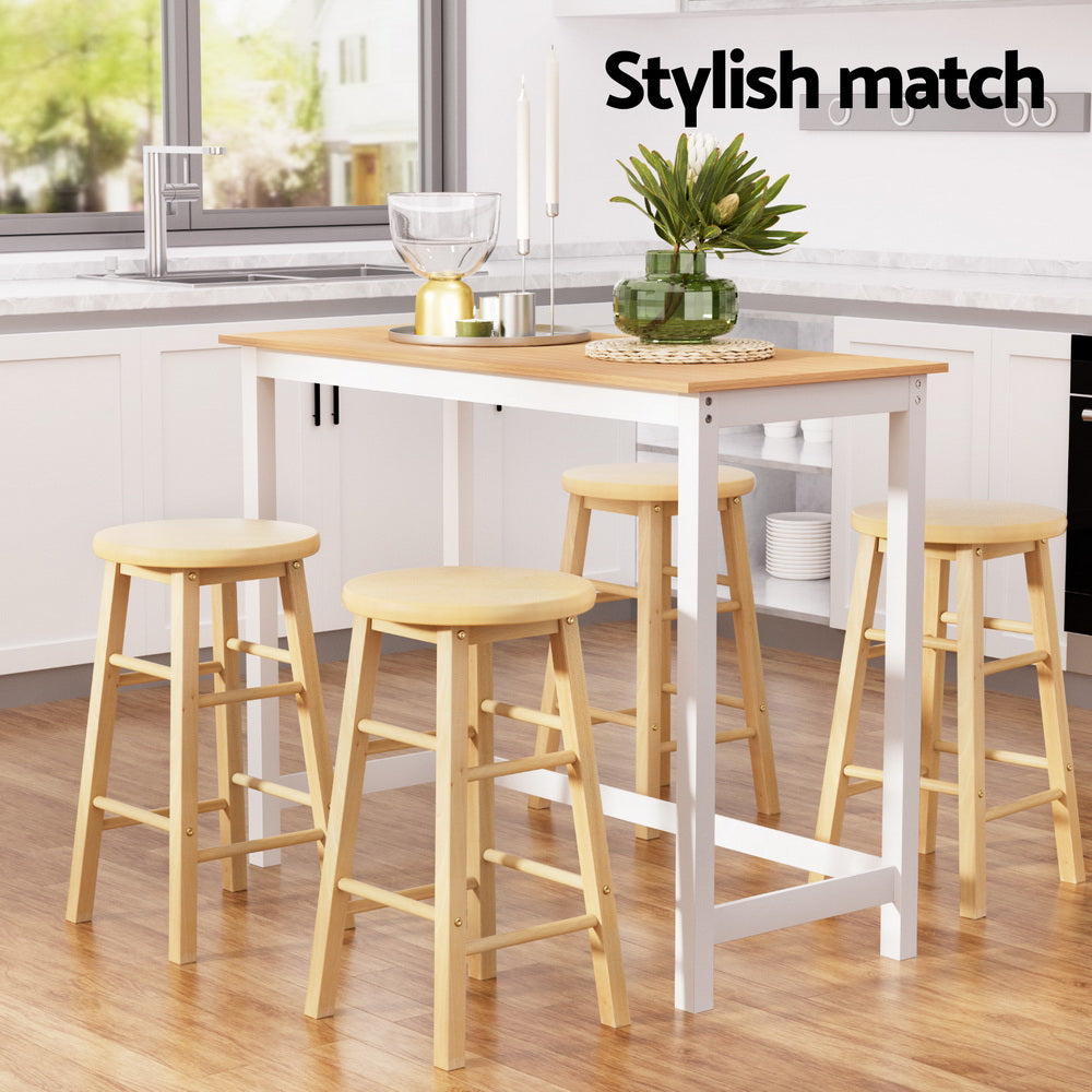 Bar Table and Stools Set Dining Desk Kitchen Chairs Cafe Pub – product image 5