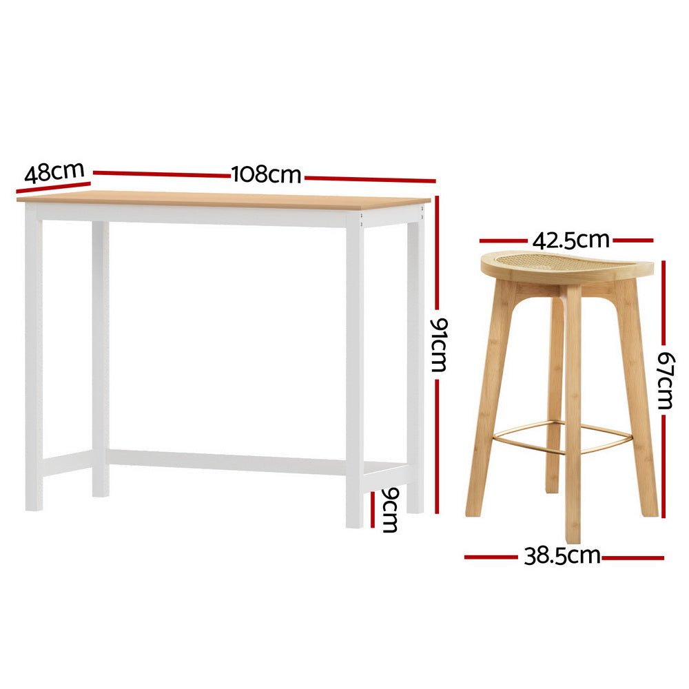 Bar Table and Stools Set Dining Desk Kitchen Chairs Cafe Pub – product image 2