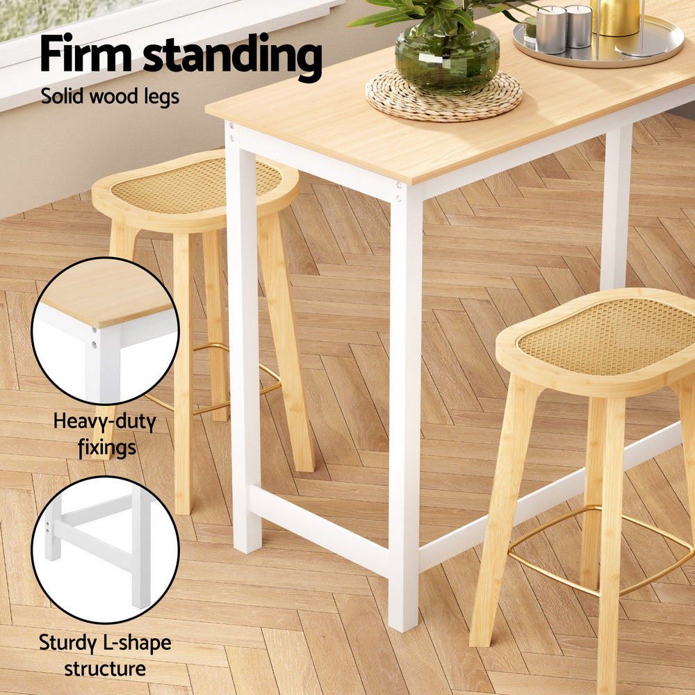 Bar Table and Stools Set Dining Desk Kitchen Chairs Cafe Pub – product image 6