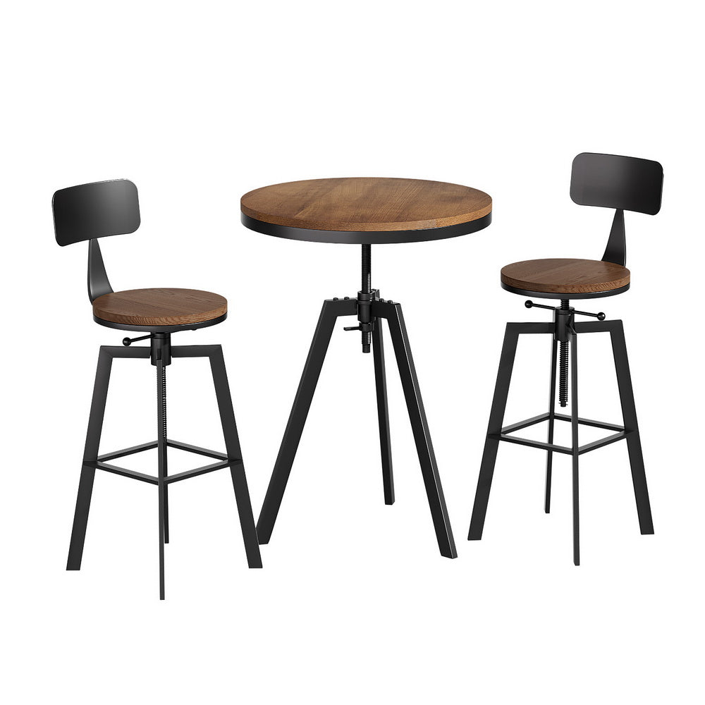 Bar Table and Stools Set Dining Desk Industrial Kitchen Chairs Cafe Pub – product image 1