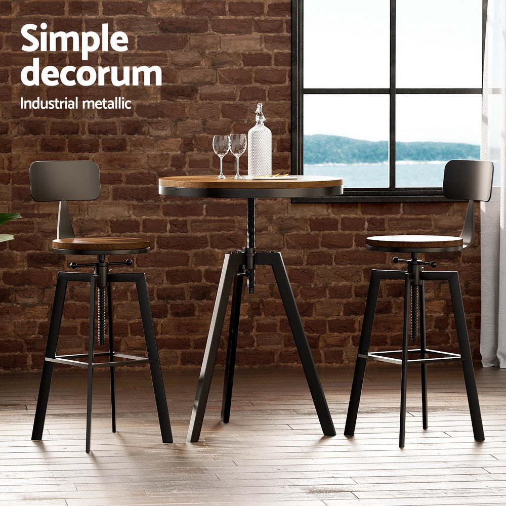 Bar Table and Stools Set Dining Desk Industrial Kitchen Chairs Cafe Pub – product image 4