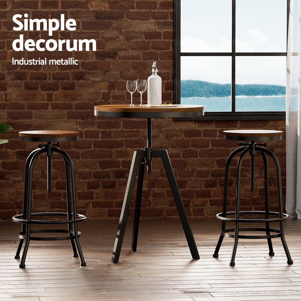 Bar Table Stools Set Dining Desk Industrial Kitchen Chairs Cafe Pub – product image 4
