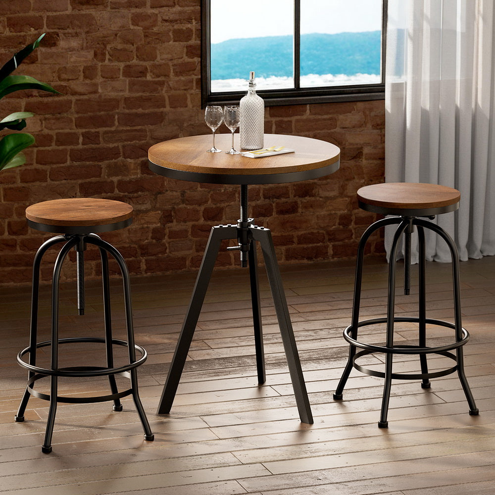 Bar Table Stools Set Dining Desk Industrial Kitchen Chairs Cafe Pub – product image 7
