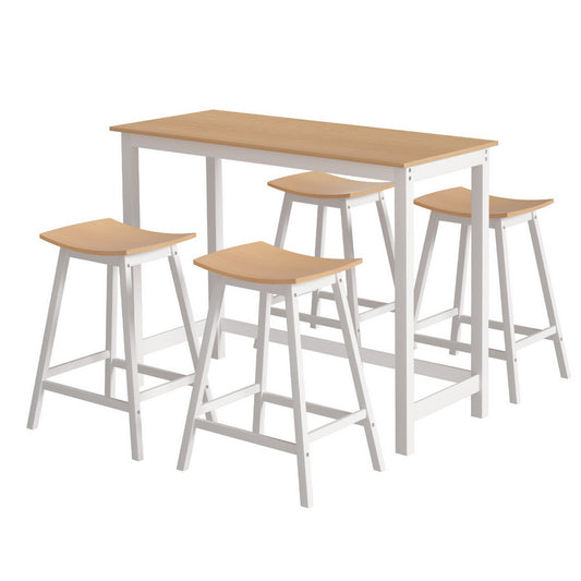 Bar Table and Stools Set Dining Desk Solid Wood Kitchen Chairs Cafe Pub – product image 1