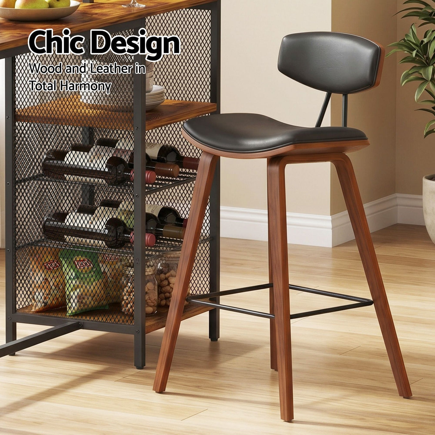 3Pcs Bar Table and Stools Set Dining Table Solid Wood Kitchen Chairs Cafe Pub – product image 6