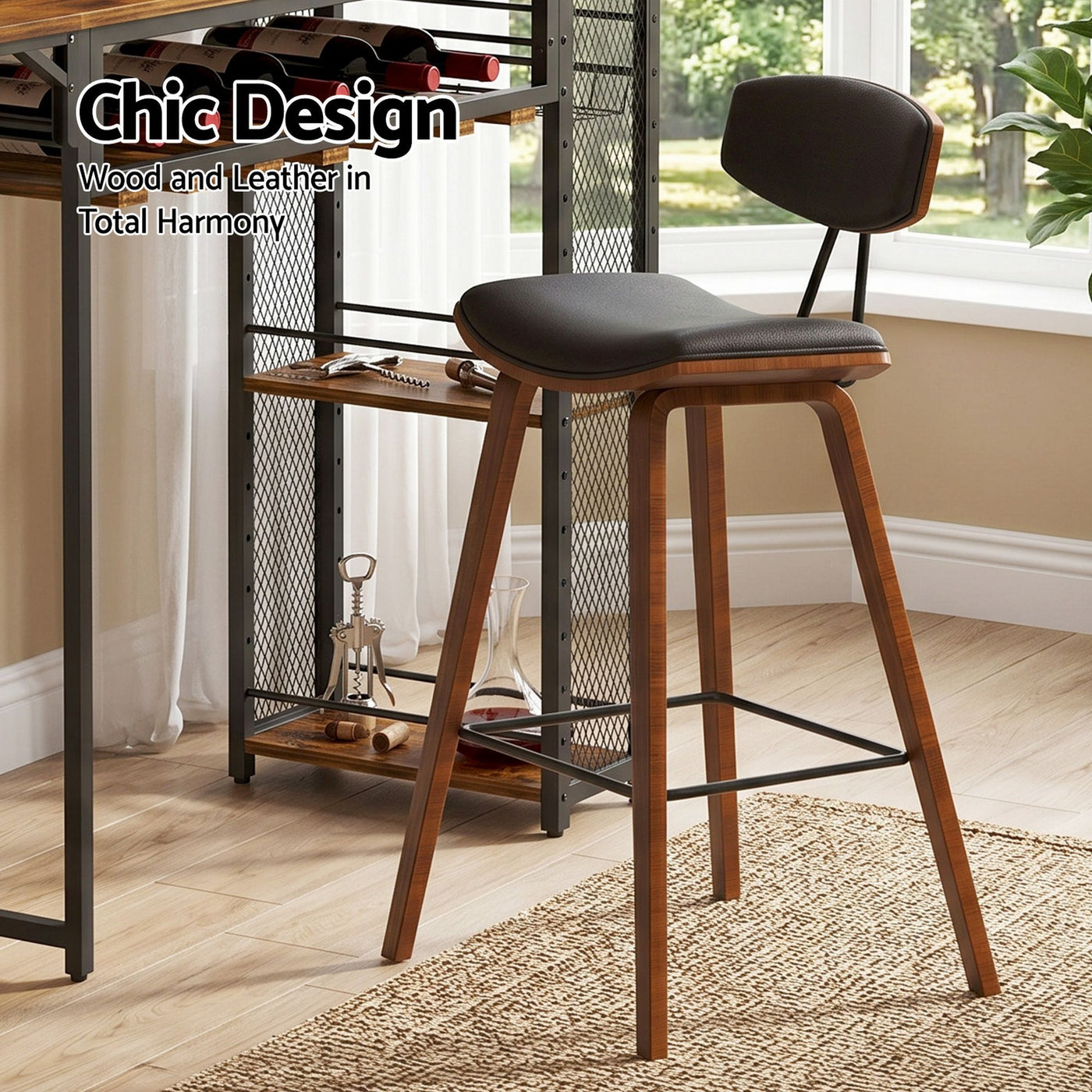 3PCS Bar Table and Stools Set Dining Table Solid Wood Kitchen Chairs Cafe Pub – product image 6
