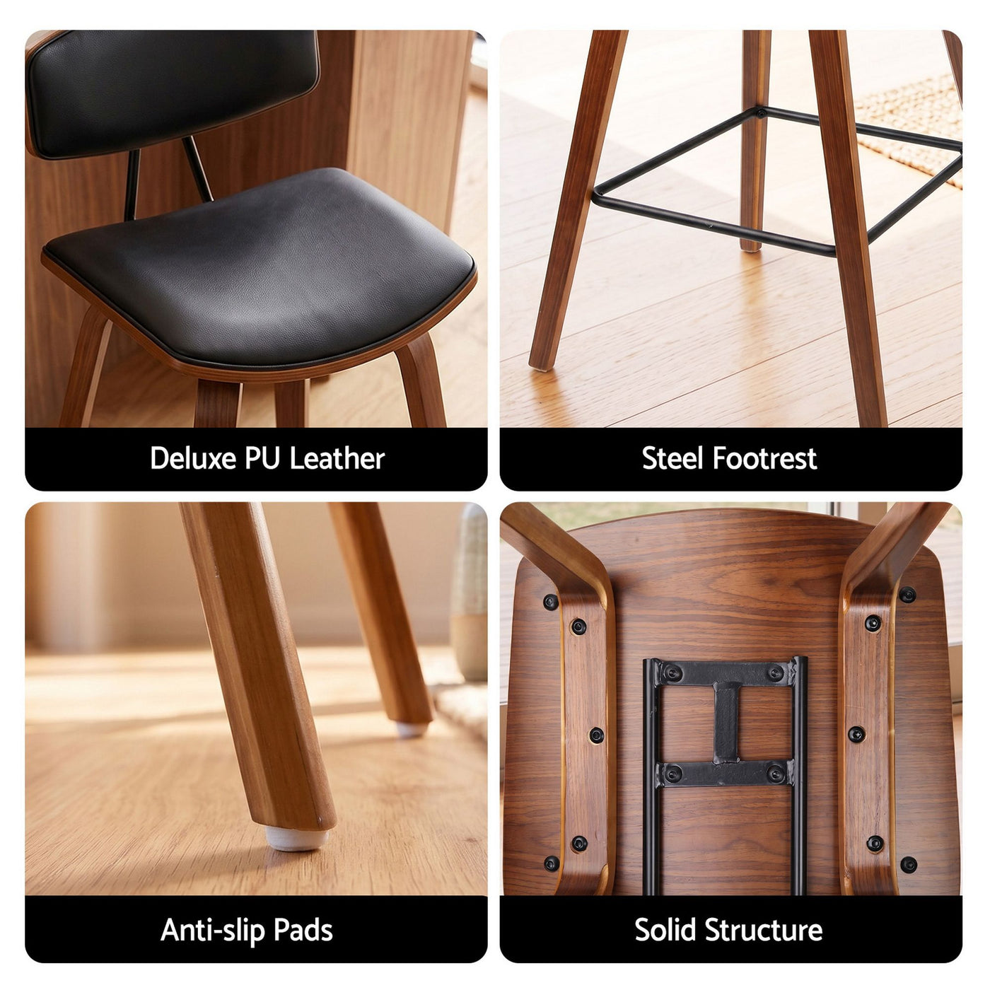 3PCS Bar Table and Stools Set Dining Table Solid Wood Kitchen Chairs Cafe Pub – product image 7