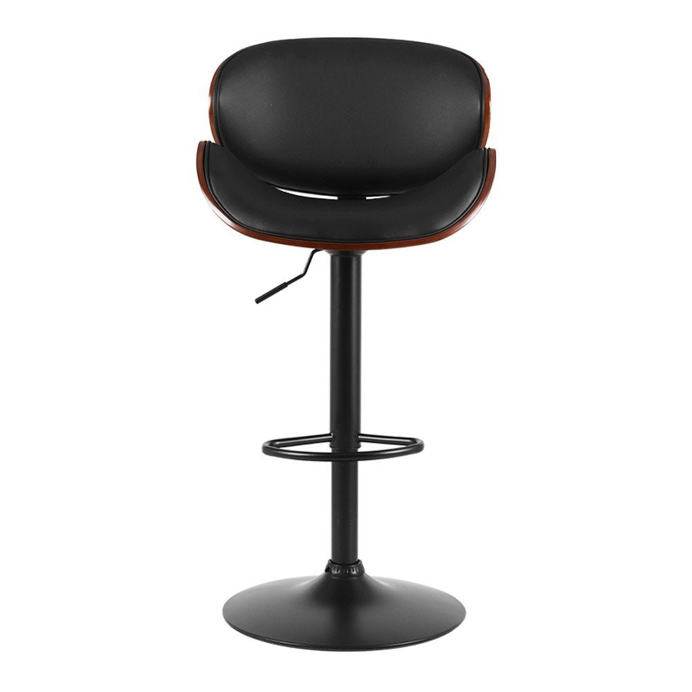 Bar Stools Kitchen Leather Barstools Swivel Gas Lift Chairs Black x2 – product image 3