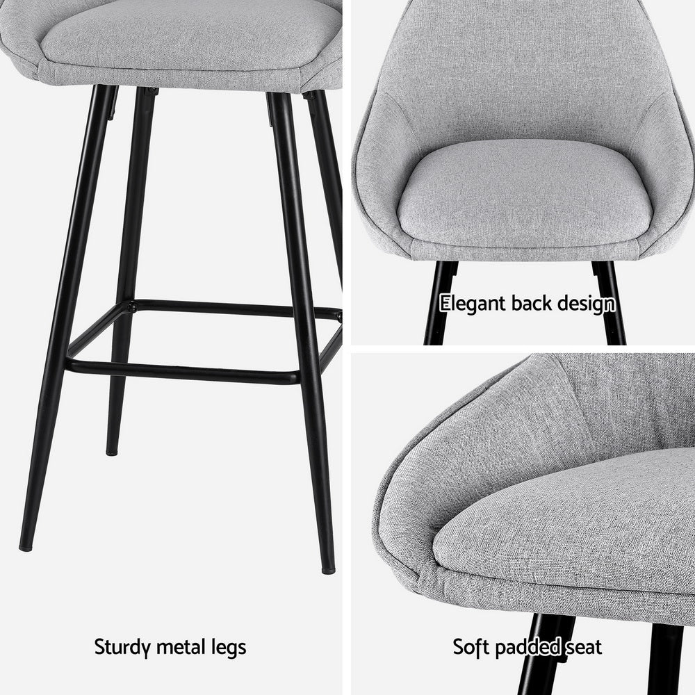 2x Bar Stools Upholstered Stool Counter Seat Kitchen Dining Chairs – product image 5