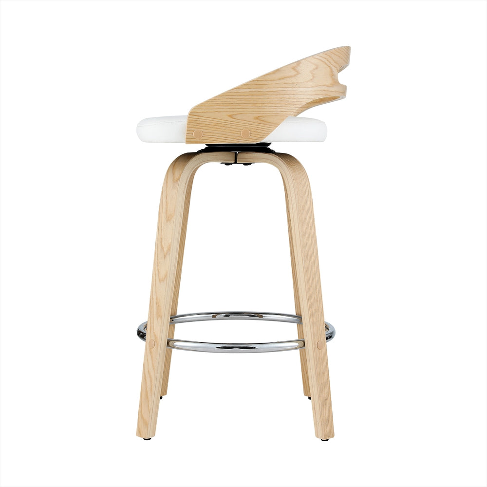 2x Bar Stools Swivel Dining Chairs Low Back Counter Seat PU Cushion – product image 3