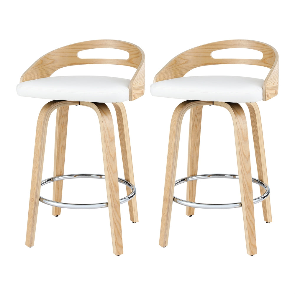 2x Bar Stools Swivel Dining Chairs Low Back Counter Seat PU Cushion – product image 7