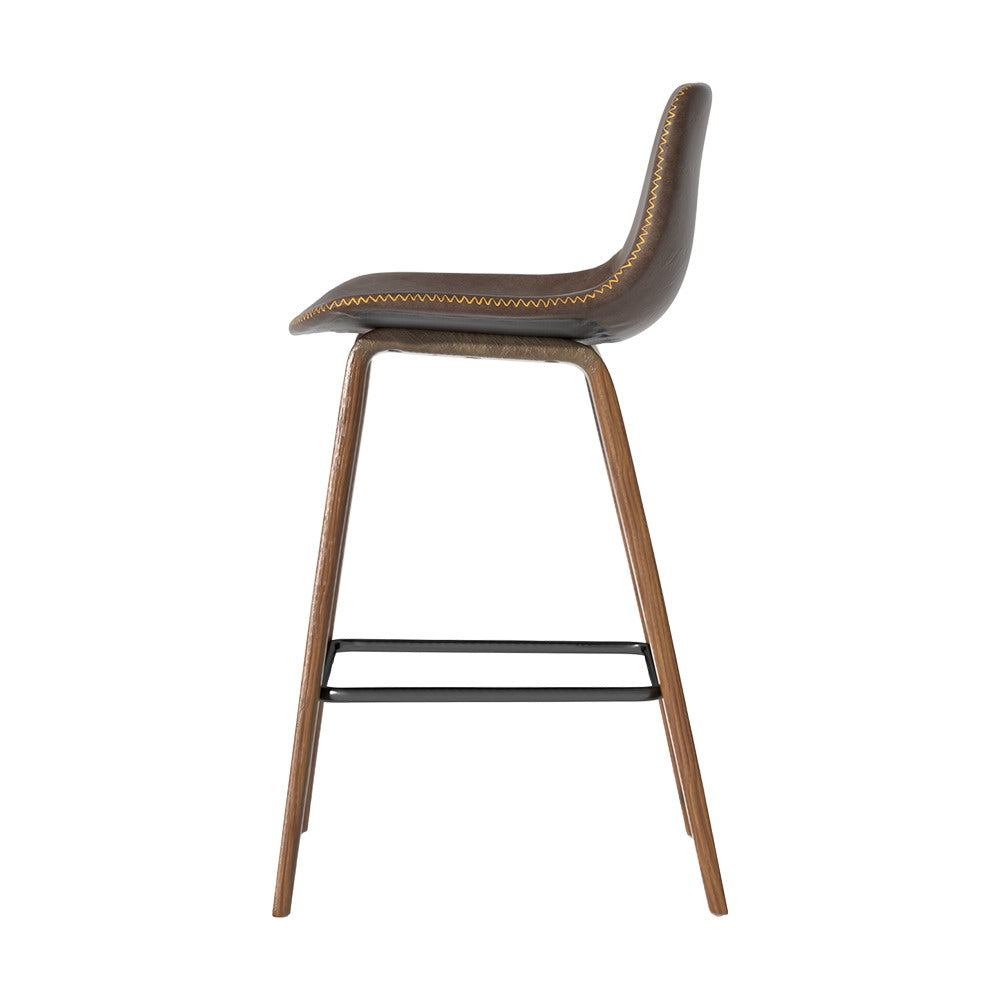 Bar Stools Kitchen Counter Barstools Leather Wooden Chairs x2 – product image 4