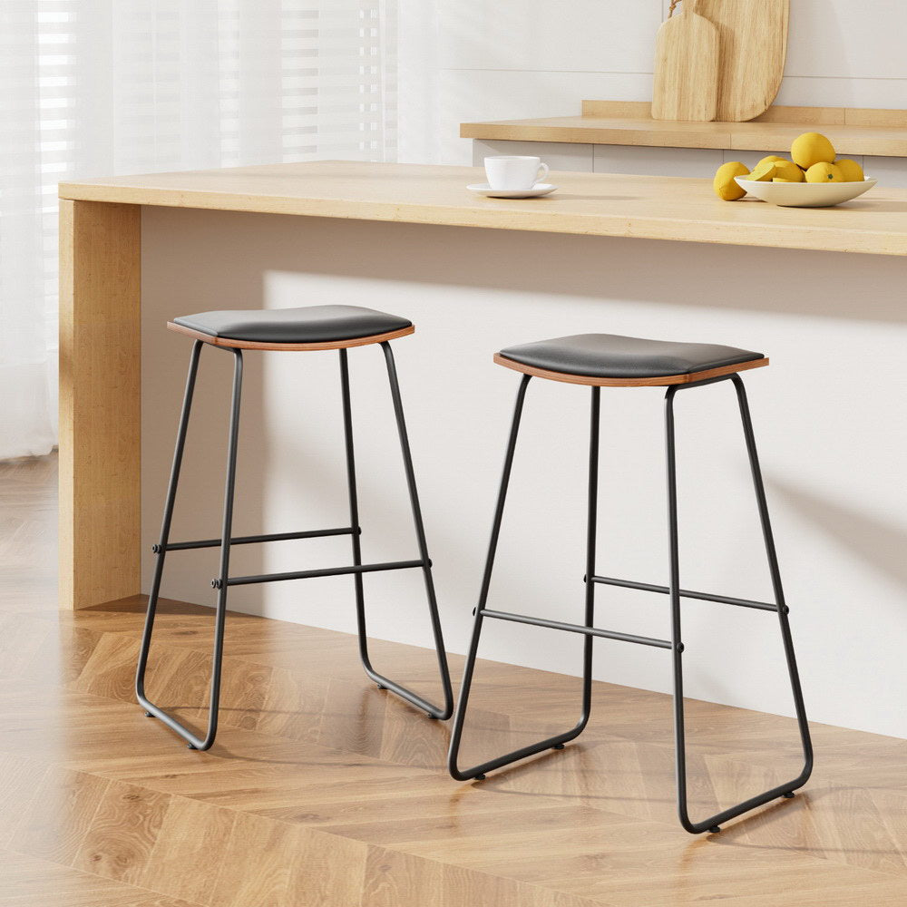 Bar Stools Kitchen Counter Stools Metal Chairs x2 – product image 1