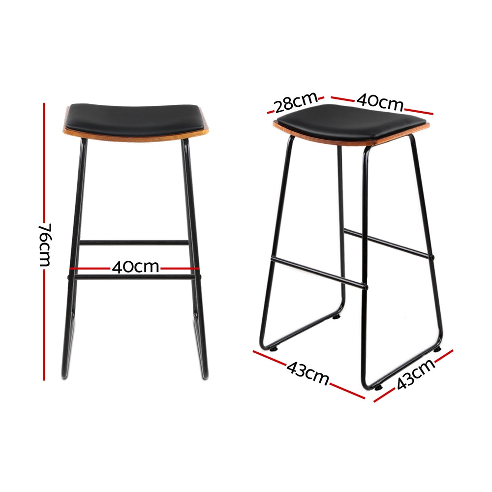 Bar Stools Kitchen Counter Stools Metal Chairs x2 – product image 2