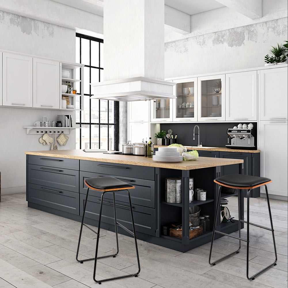 Bar Stools Kitchen Counter Stools Metal Chairs x2 – product image 4