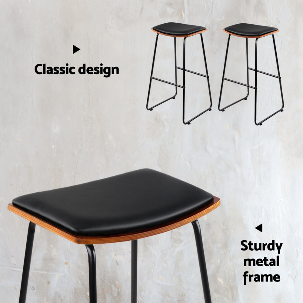 Bar Stools Kitchen Counter Stools Metal Chairs x2 – product image 5