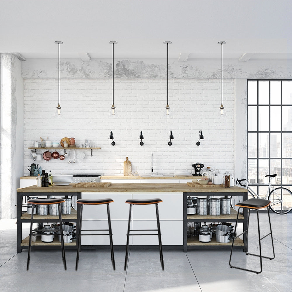 Bar Stools Kitchen Counter Stools Metal Chairs x2 – product image 6