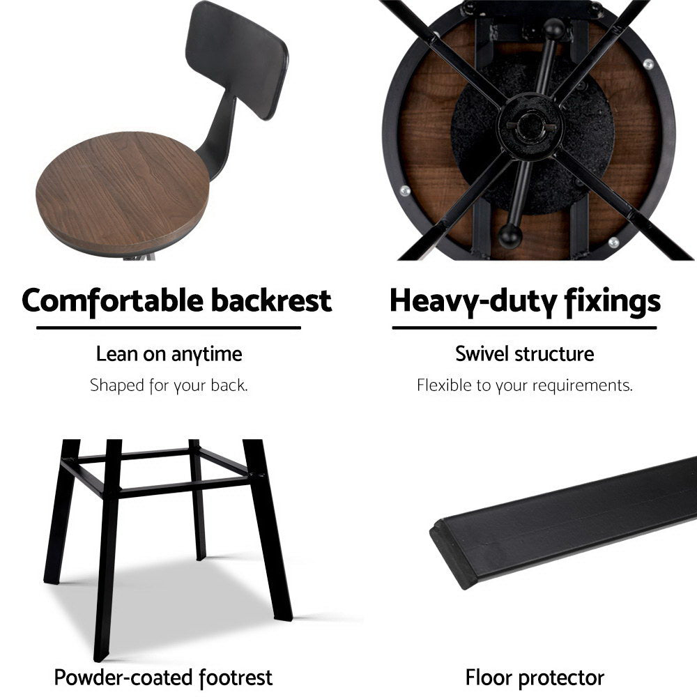 Bar Stools Kitchen Counter Chairs Vintage Metal Chairs x2 – product image 4