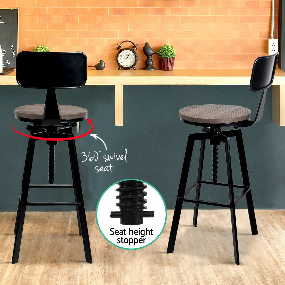 Bar Stools Kitchen Counter Chairs Vintage Metal Chairs x2 – product image 6