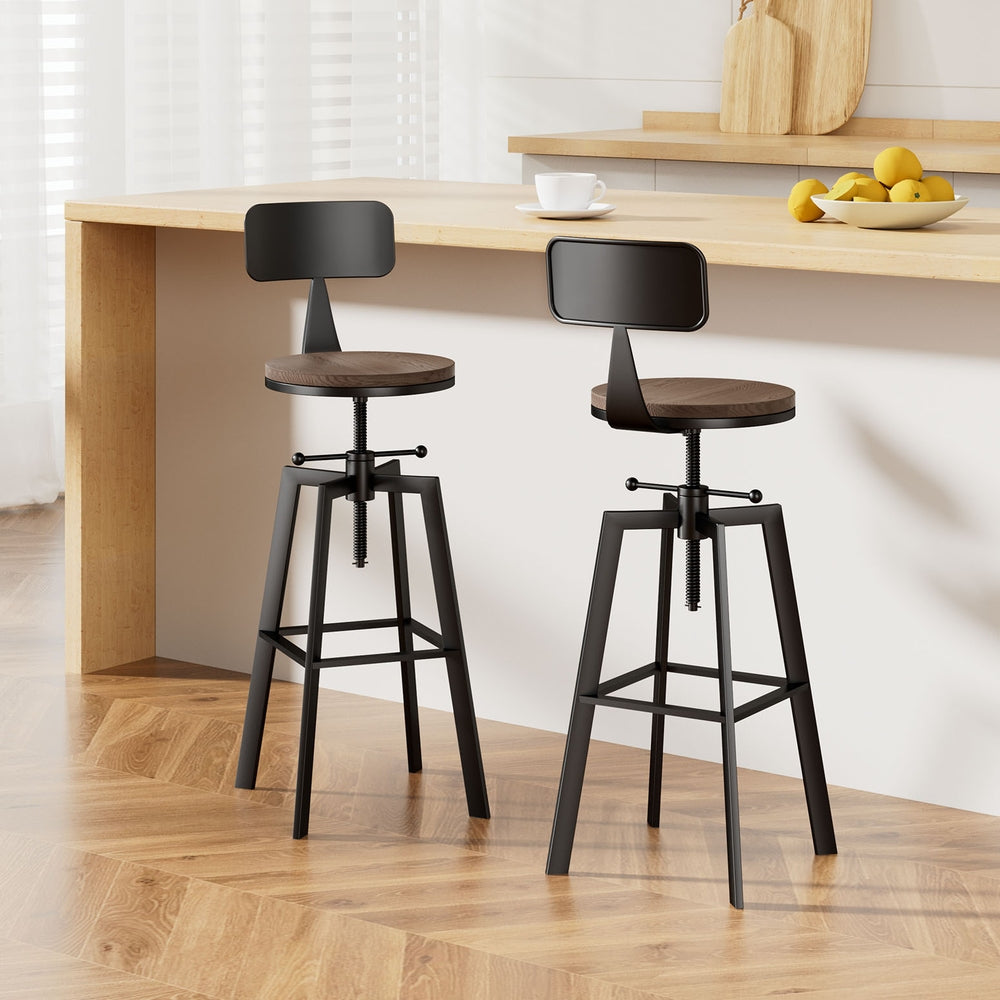 Bar Stools Kitchen Counter Chairs Vintage Metal Chairs x2 – product image 1