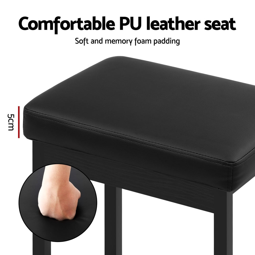A Set of 4 Metal Bar Stools PU Seat Dining Counter Chairs – product image 4