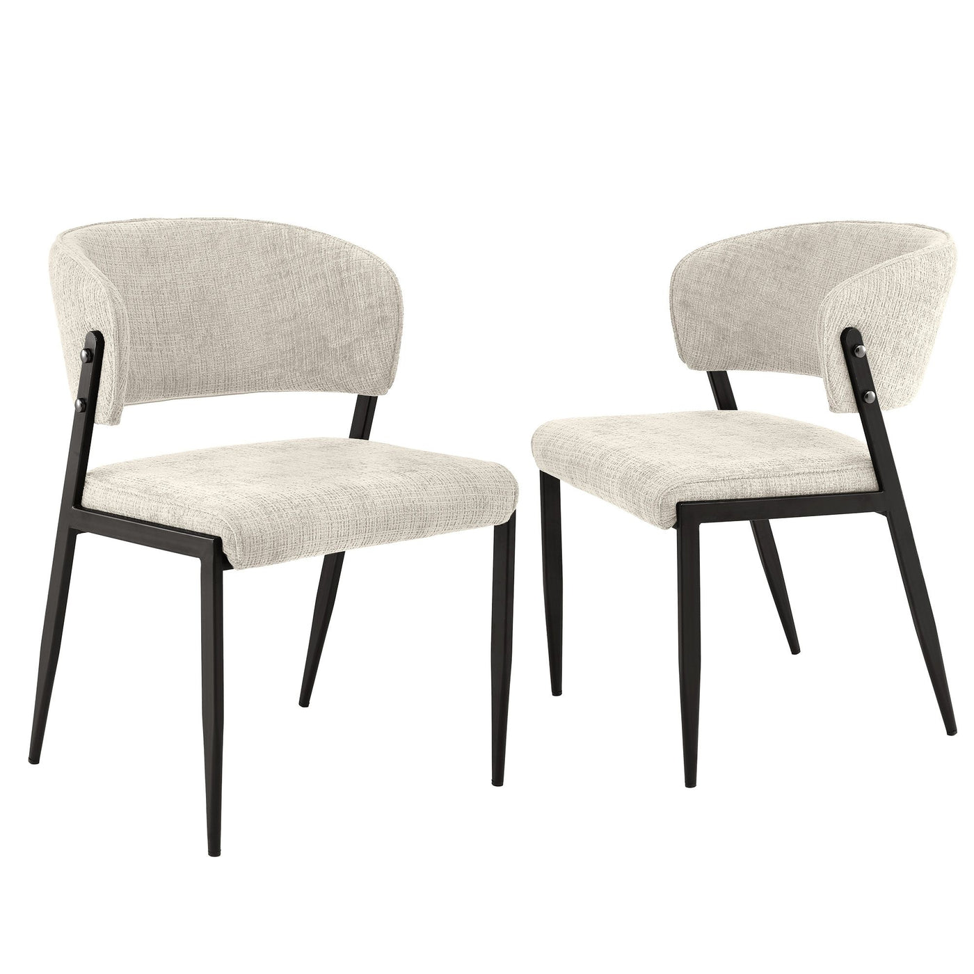 Artiss Dining Chairs Set of 2 Linen Fabric Soft Upholstered Chairs Beige