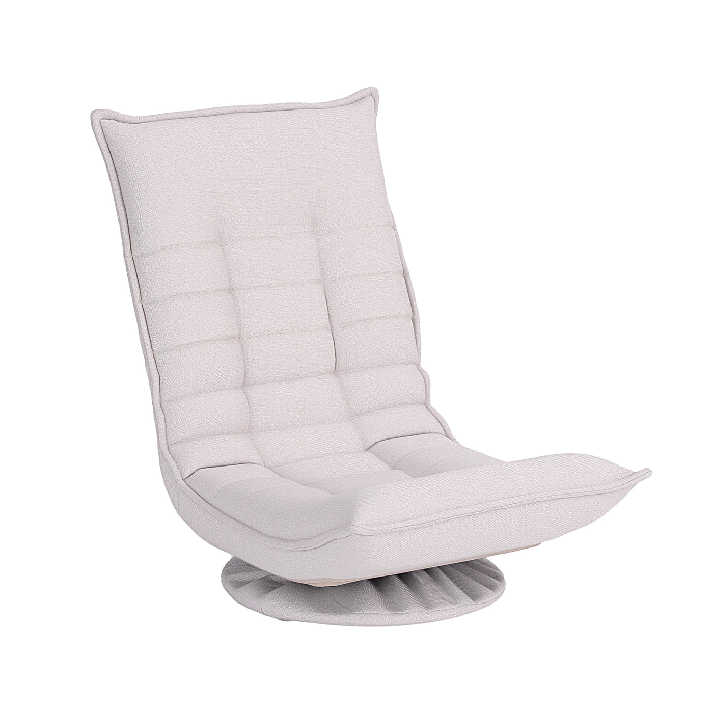 Artiss Swivel Floor Chair 5 Adjustable Foldable Lounge Seat Floor Sofa Chair Beige Grey