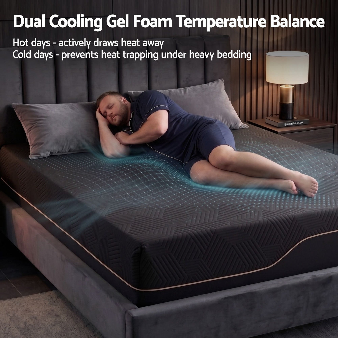 Queen Cooling Memory Foam Mattress Medium Firm with Gel Comfort 30cm