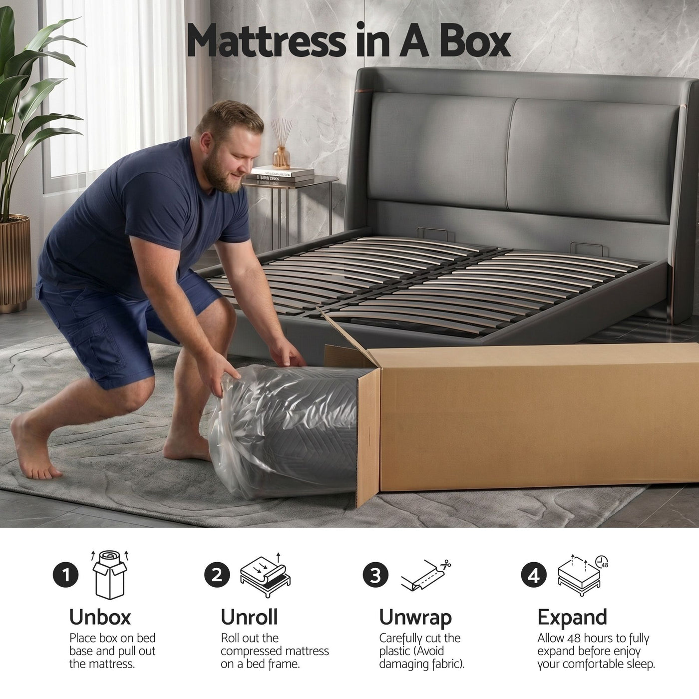 Queen Cooling Memory Foam Mattress Medium Firm with Gel Comfort 30cm