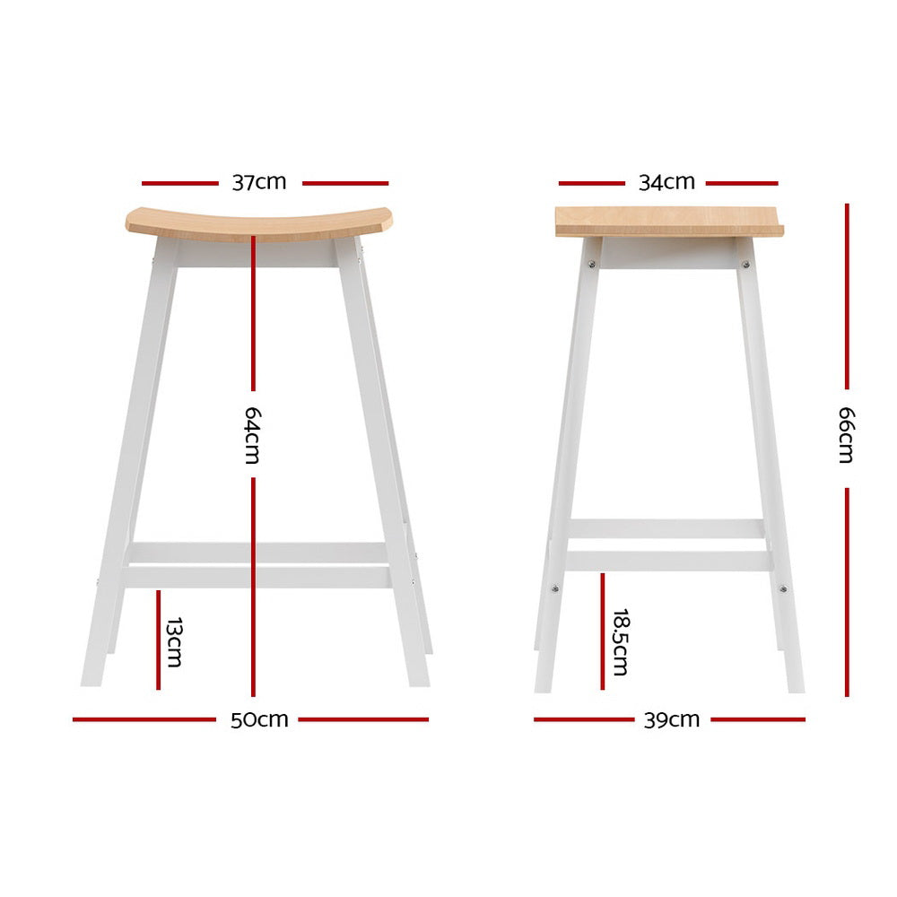 2x Bar Stools Wooden Chairs Oak – product image 2