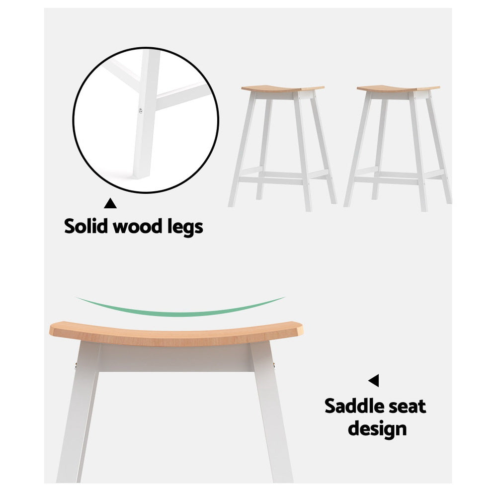 2x Bar Stools Wooden Chairs Oak – product image 5